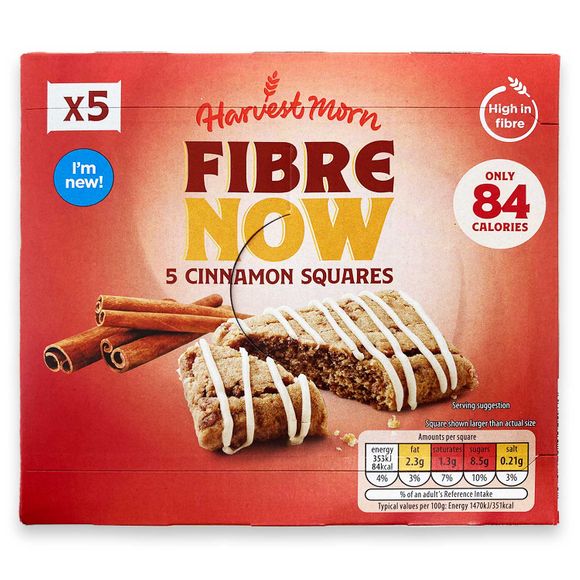 Fibre Now Cinnamon Squares 120g 5 Pack Harvest Morn